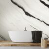 marble wallpaper mural in bathroom