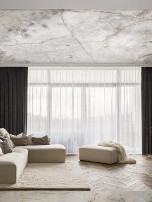 marble wall paper mural on ceiling