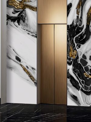 Marble wallpaper in elevator lobby