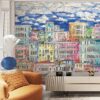 Buildings mural wallpaper