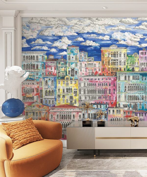 Buildings mural wallpaper