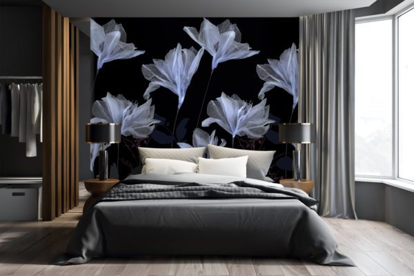 Floral wallpaper mural