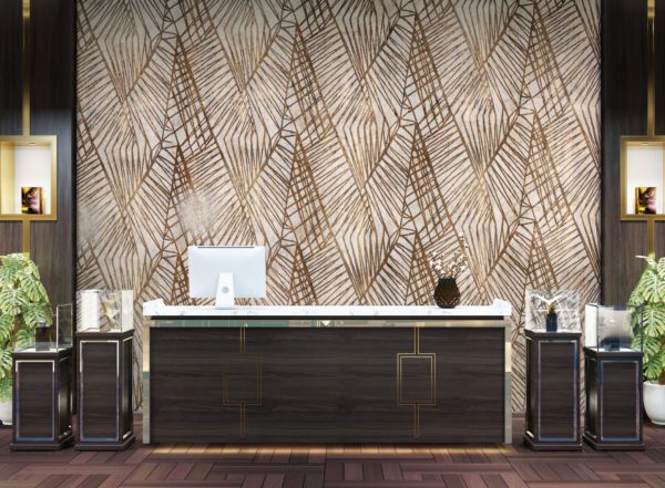 Interior design for a perfume, incense and precious vase exhibition