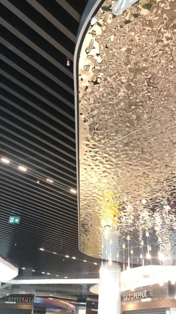 Gold Water Ripple Ceiling Panel