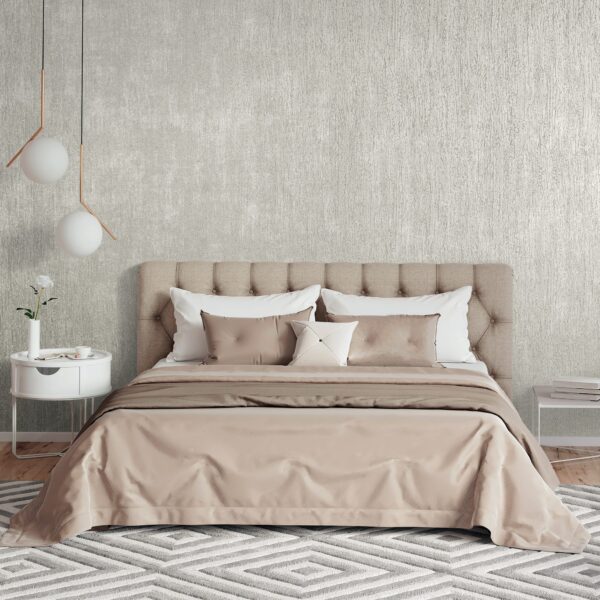 3d illustration. Cozy bedroom in warm colors with painting, a ni NEPTUNE FOSSIL GREY