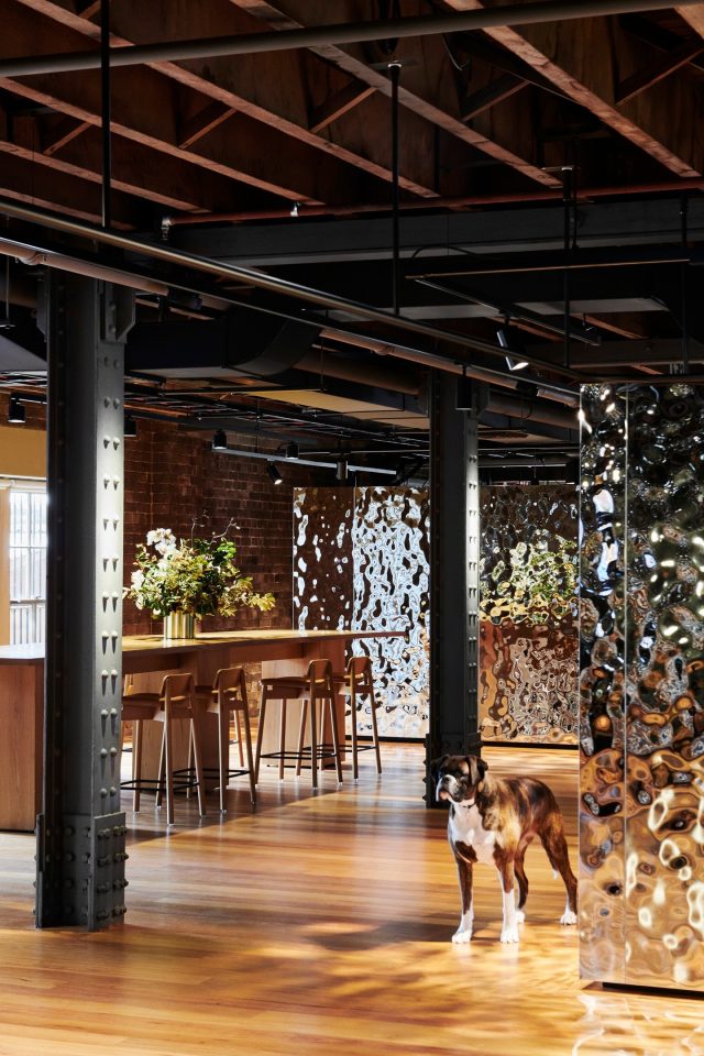Warren and Mahoney's newly established studio in Sydney is situated in the lively and historic area of Tallawoladah, The Rocks. This workspace features Staabdecor Stainless Steel Water Ripple panels, which lend a contemporary and elegant aesthetic to the office setting. The interplay of light across the walls and floors generates a dynamic and engaging atmosphere, enhancing the visual appeal and warmth of the space.#staabdecor #stainlesssteel #warrenandmahoney #sydney #architecture #design #interiordesign #interiors #sustainability #heritage #interiorandexterior