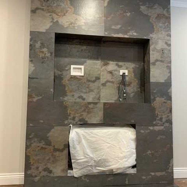 Loving this recent #installation of Stone Veneer on this fireplace in a home in Melbourne.  Can't wait to see it when the room is completed & styled.
Contact us @StaabDecor Australia for more information & #stoneveneer options.
#walldecor  #architexture  #interiordesign #australianbusiness #melbournedesign
