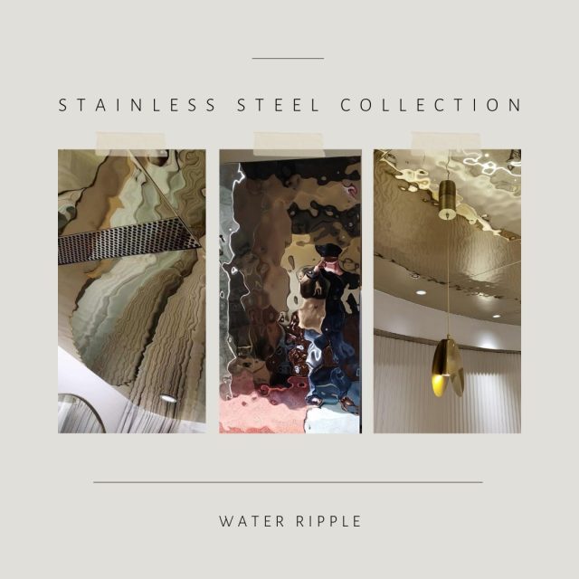Our water ripple stainless steel sheets are made from premium-quality steel with high resistance and strength providing a long lasting use. It is ideal for various applications such as ceilings, backgrounds and wall panels.#stainlesssteel #stainlesssteelcollection #waterripple #staabdecor